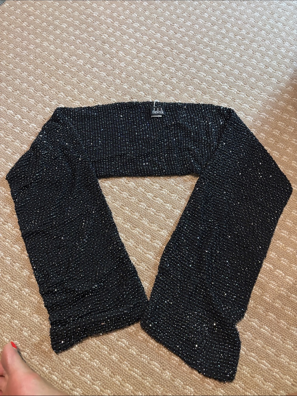 Black Beaded Scarf